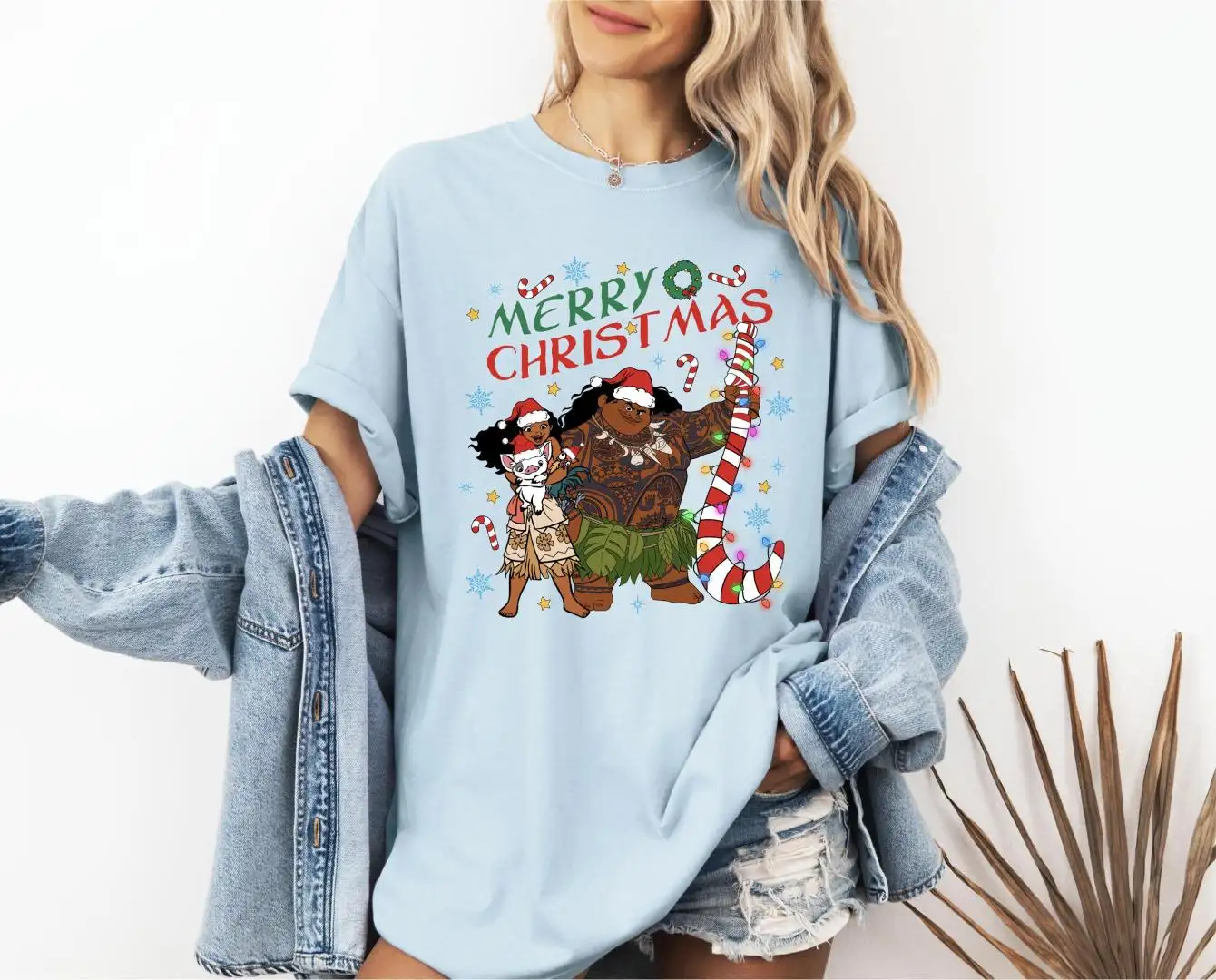 Moana Comfort Colors® Christmas Shirt, Maui Moana Disneyland Christmas Trip Tee, Merry Christmas Shirt, Disney Moana Winter Vacation Tee