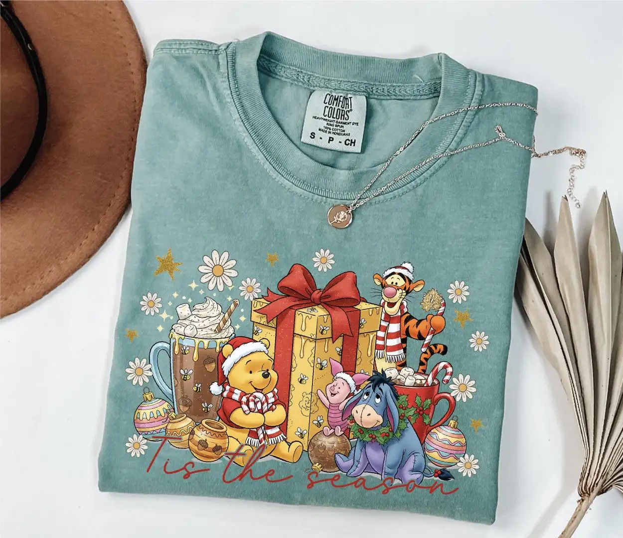 Tis The Season Winnie The Pooh Shirt, Comfort Colors® Disney Pooh & Friends Christmas Tee, Pooh Christmas, Disneyland Winter Vacation Tee