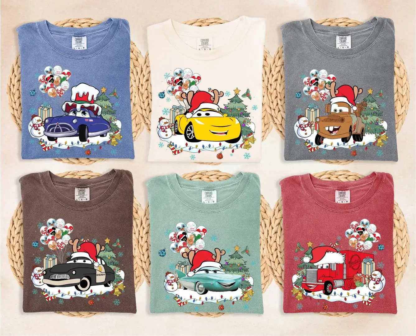 Comfort Colors® Disney Cars Christmas Shirt, Christmas McQueen Tee, Disneyland Matching Winter Trip Sweatshirt, Disney World Cars Hoodie