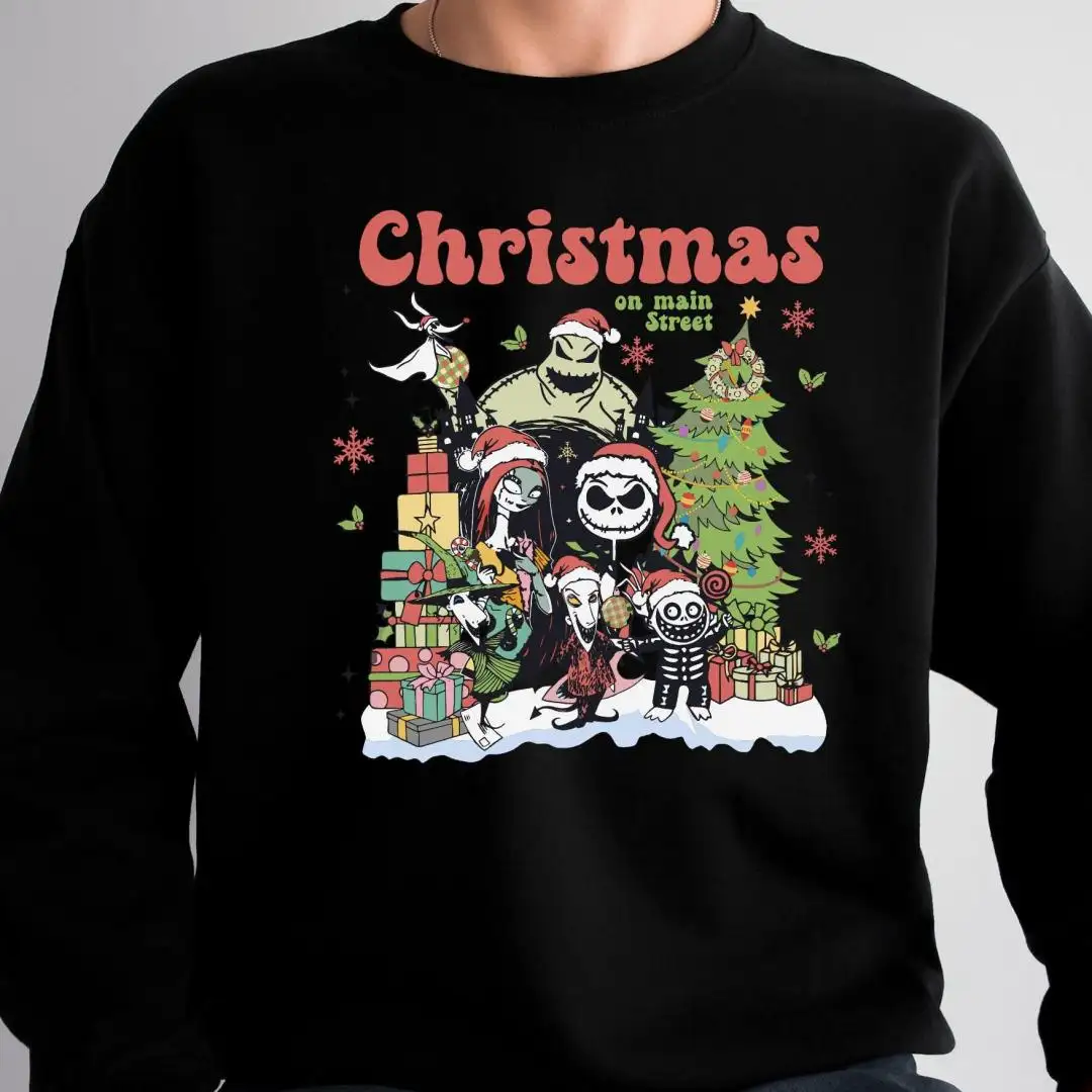 The Nightmare Before Christmas Friends Shirt, Christmas On Main Street Tee, Christmas Jack and Sally Shirt, Jack Skellington Sweatshirt