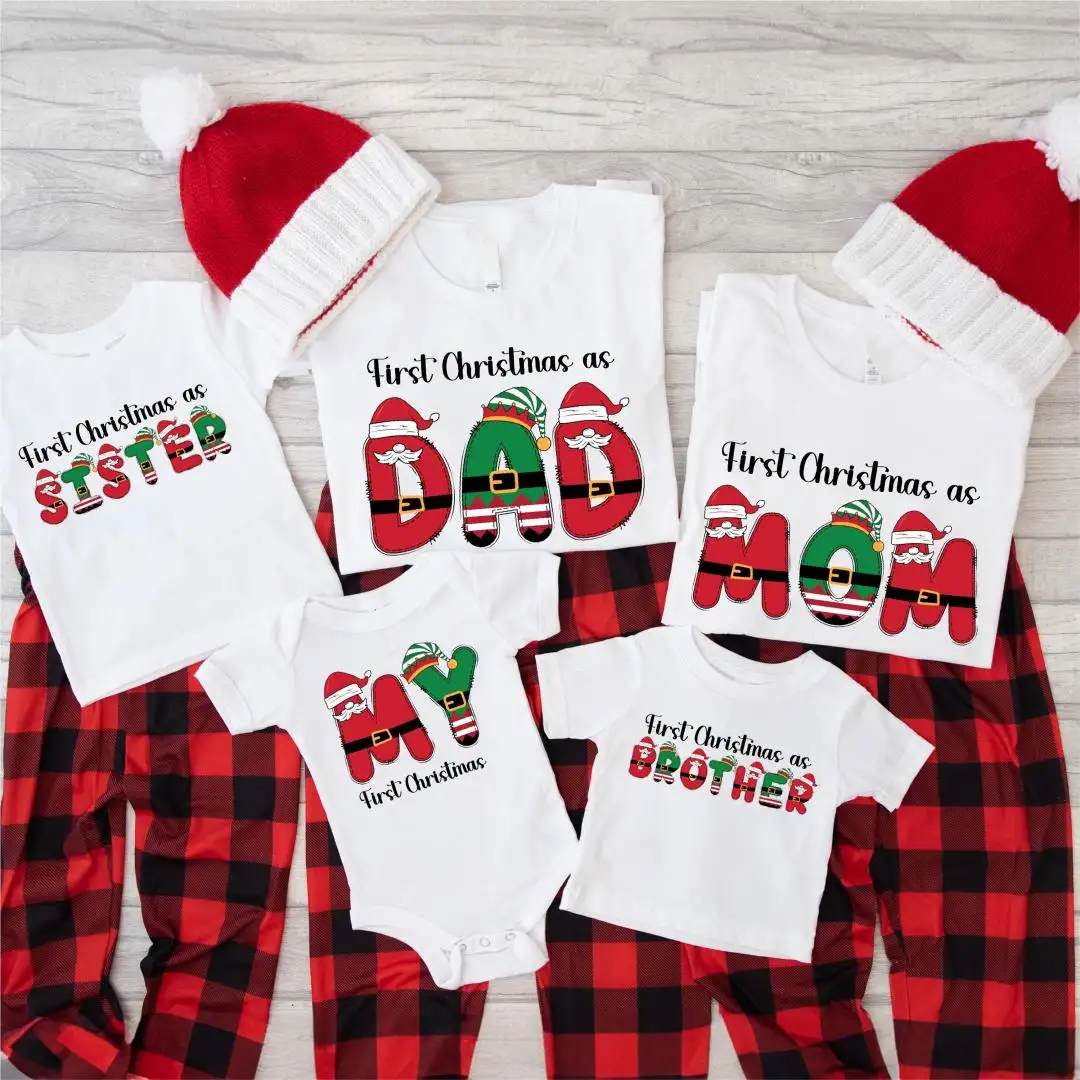 First Family Christmas Shirt, My First Christmas Bodysuit, Christmas Mom Christmas Dad Sweatshirt, 1st Christmas Matching Family Shirts