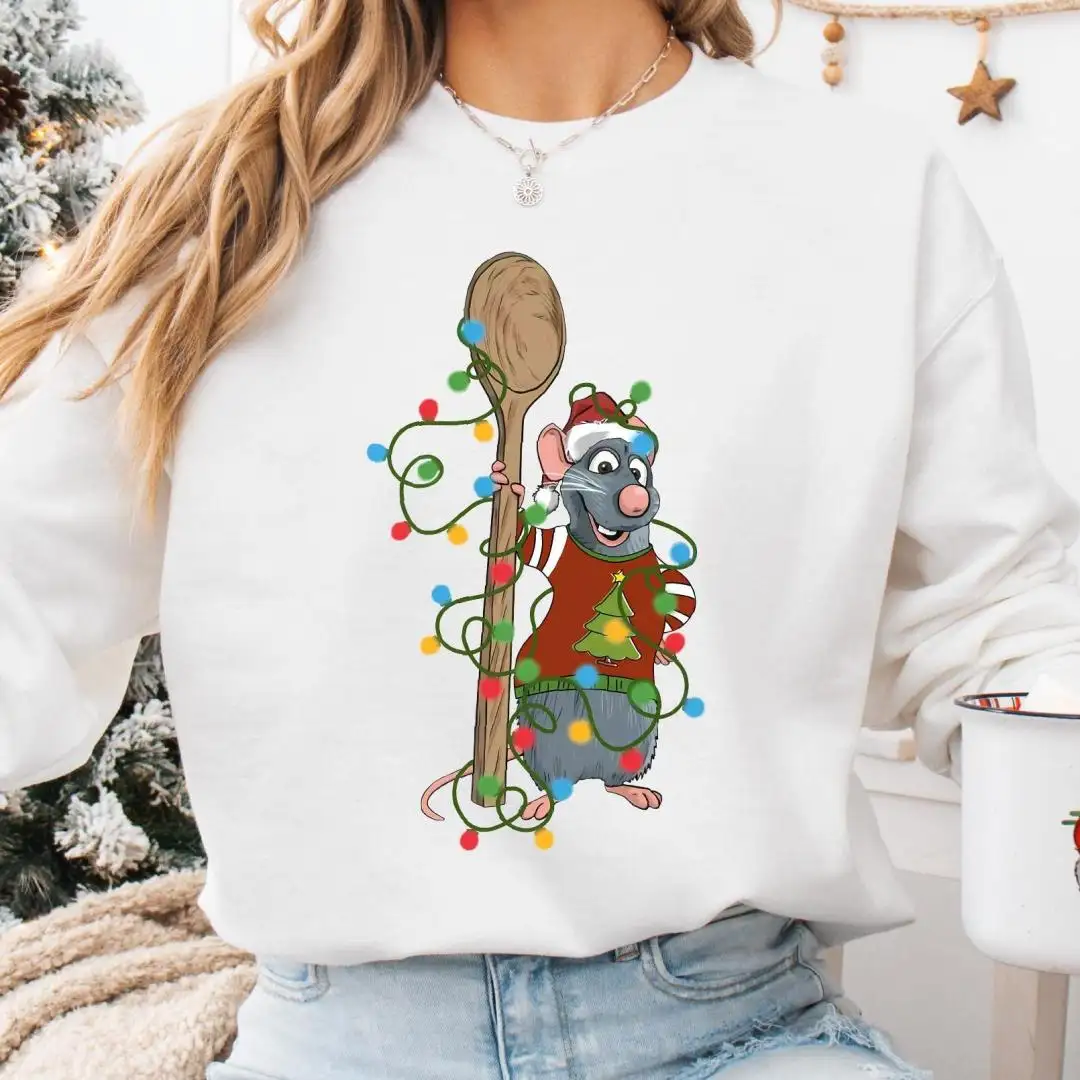 Santa Ratatouille Christmas Lights Shirt, Disney Christmas Chef Remy Hoodie, Disney Chef Christmas Tee, Ratatouille Christmas Sweatshirt
