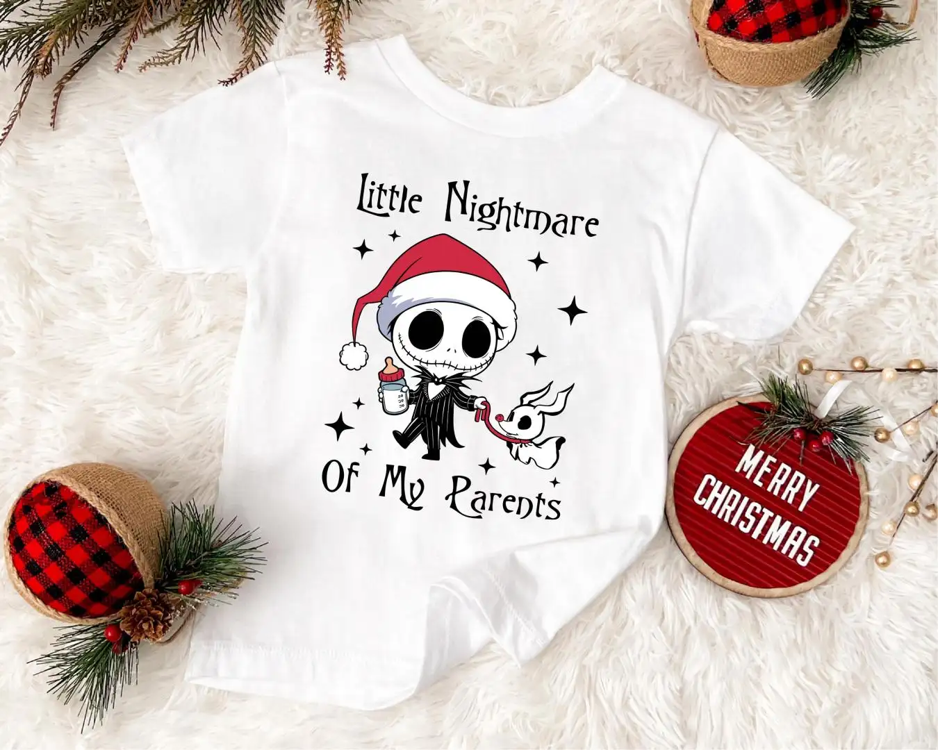 Little Nightmare Of My Parents Shirt, Kids Christmas Sweatshirt, Jack Skellington Zero Shirt, The Nightmare Before Christmas Tee