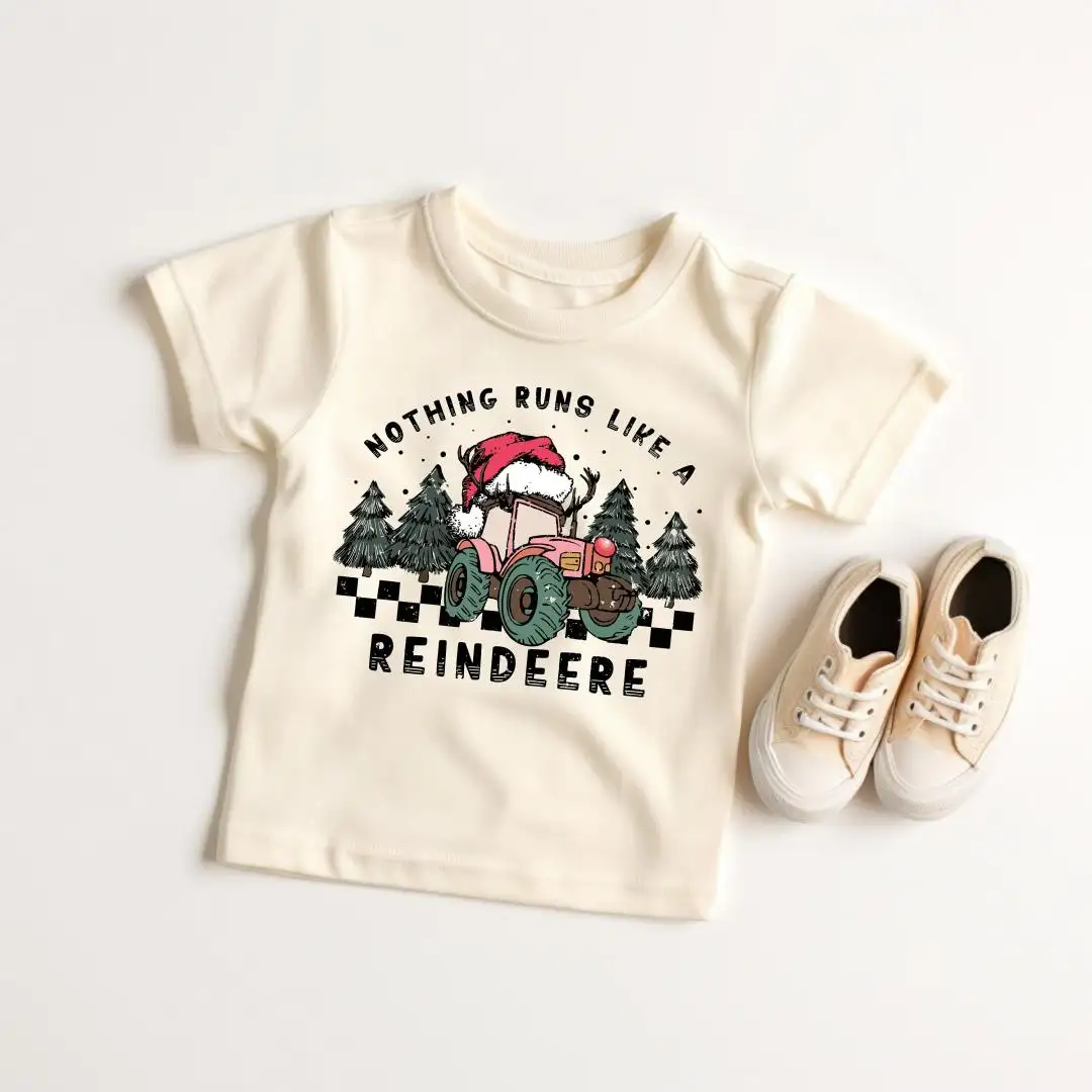 Nothing Runs Like a Reindeer Sweatshirt, Reindeer Christmas Tees, Tractor Christmas Light Santa Shirt, Christmas Tractor Reindeer Sweater