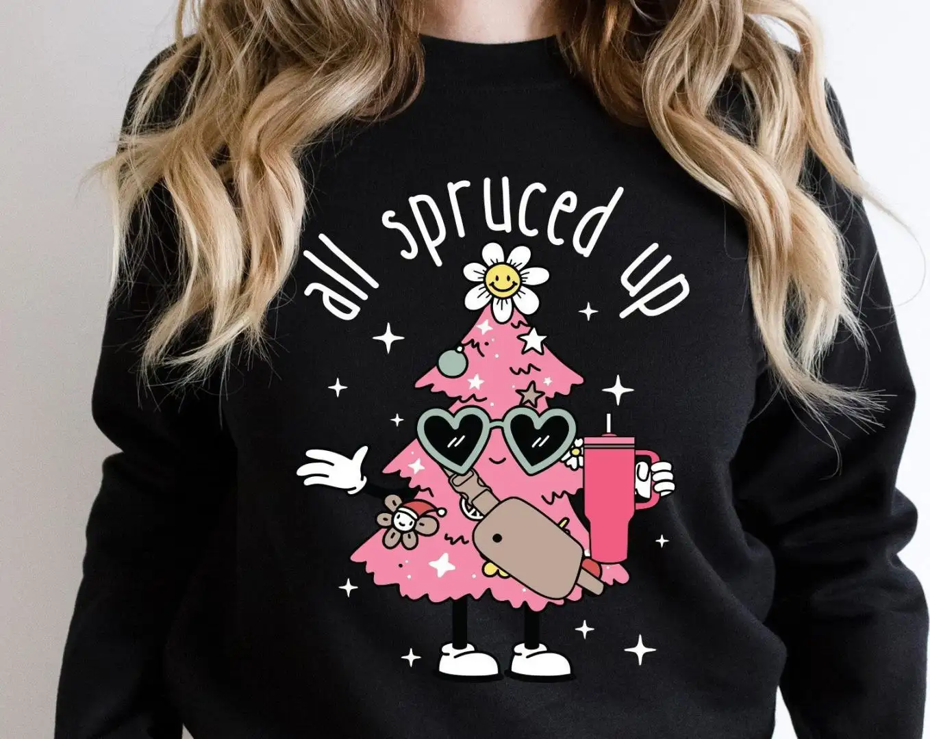 Boujee Christmas Shirt, Holiday Boujee Shirt, Bougie Fir Life Shirt, All Spruced Up Shirt, Pink Christmas Tree, Christmas Tree Sweatshirt