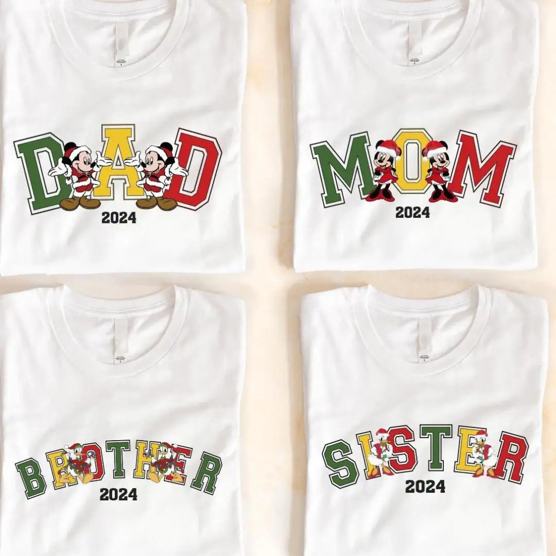Disney Mickey Mom And Dad Christmas Shirts, Disneyland Mickey Family Tee, Christmas Family Matching Shirt, Mickey Santa Family T-Shirt