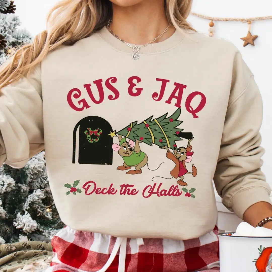 Jaq and Gus Gus Shirt, Gus Christmas Sweatshirt, Disney Family Christmas Shirt, Disneyland Christmas Trip Tee, Christmas Cinderella Hoodie