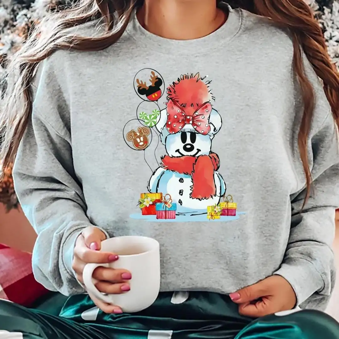 Minnie Snowman Christmas Shirt, Retro Disney Christmas Shirt, Cute Disneyland Vacation Shirt, Disney Winter Snowman, Disney Christmas Shirt