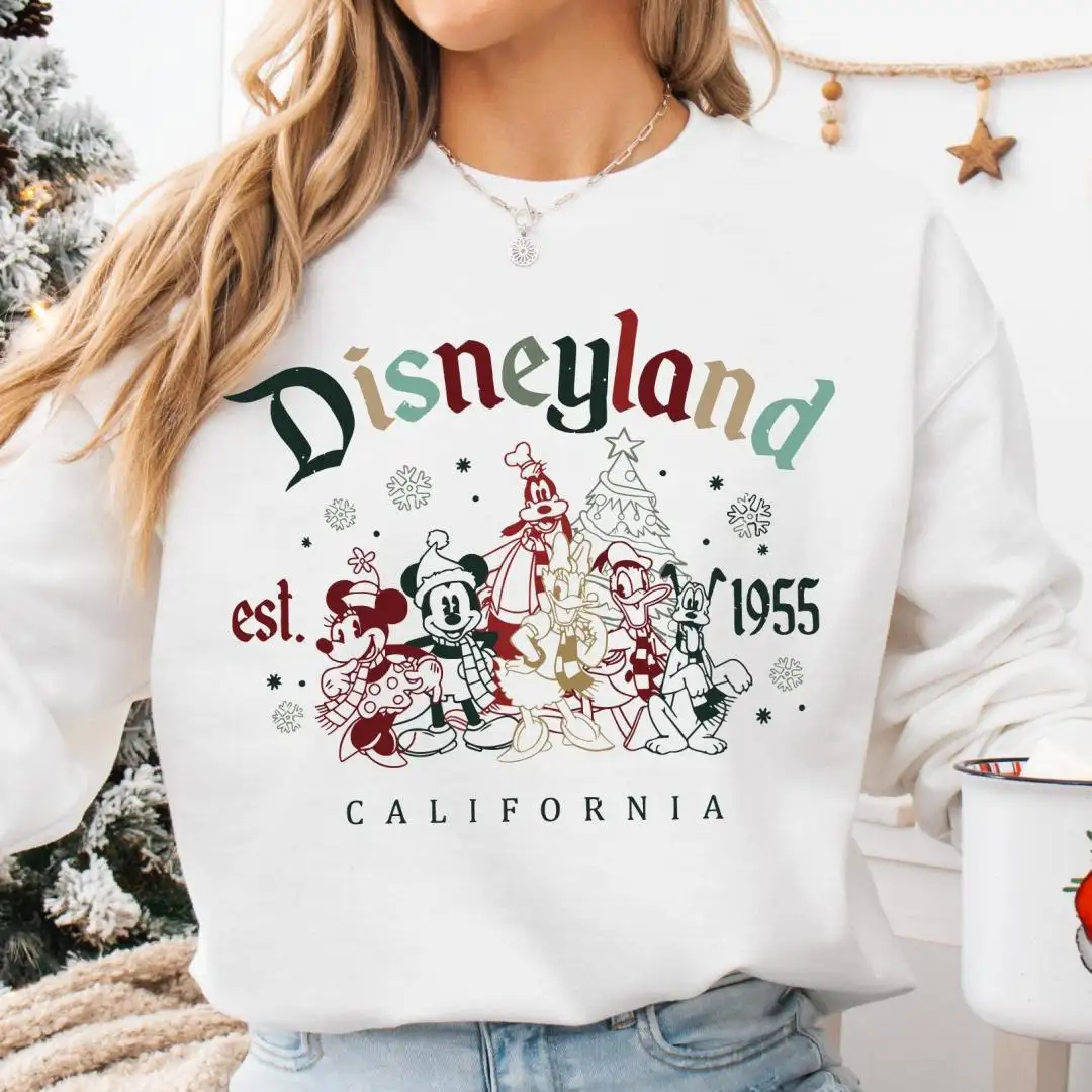 Disneyland Mickey And Friends Christmas Shirt, Mickey Disneyland California Est. 1955 Sweatshirt, Disney Family Christmas Trip Tee