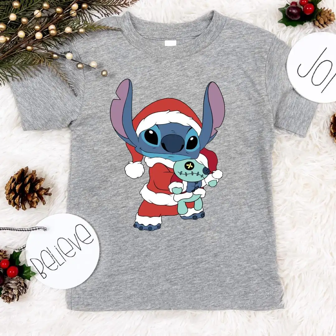 Stitch And Scrump Christmas Shirt, Disney Lilo and Stitch Sweatshirt, Disneyland X-Mas Trip Shirt, Santa Stitch Tee, Disney Vacation Shirt