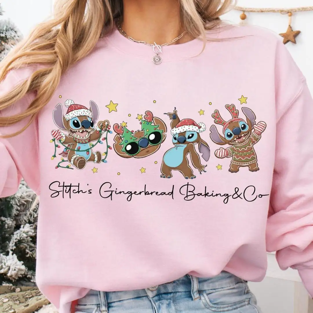 Stitch Gingerbread Baking Shirt, Disney Xmas Gingerbread Tee, Merry Stitchmas Gingerbread Cookie Sweatshirt, Disney Stitch Christmas Sweater