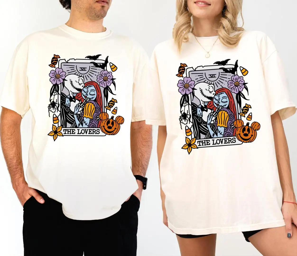 Halloween The Nightmare Before Christmas Shirt, Spooky Season Disney Tee, Mickey's Scary Party 2025 Sweater, Jack And Sally The Lovers Shirt