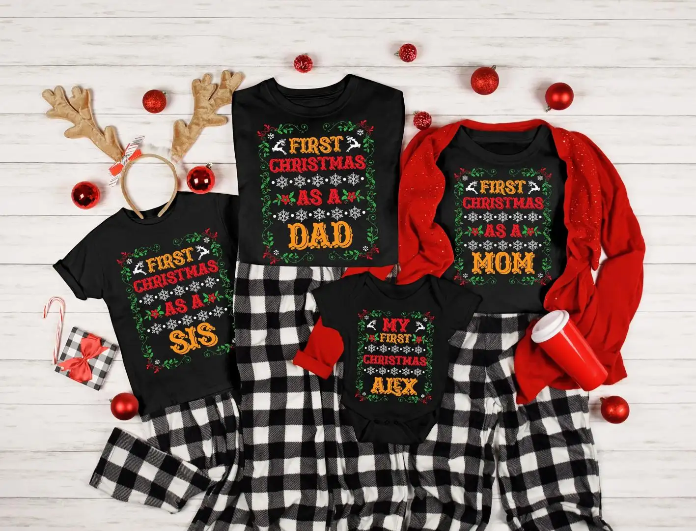 My First Christmas Shirt, First Christmas as Dad Tshirt, 1st Christmas Matching Family Shirt, First Christmas, First Christmas as Mom Tee