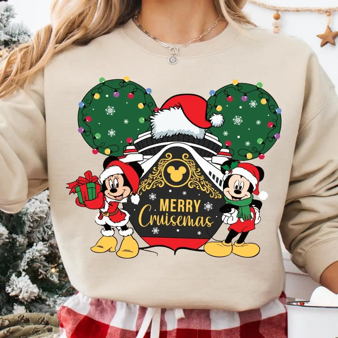 Disney Christmas Cruise 2025 Shirt, Mickey Christmas Trip Sweatshirt, Mickey Minnie Christmas Cruise Shirts, Christmas Family Cruise Tee