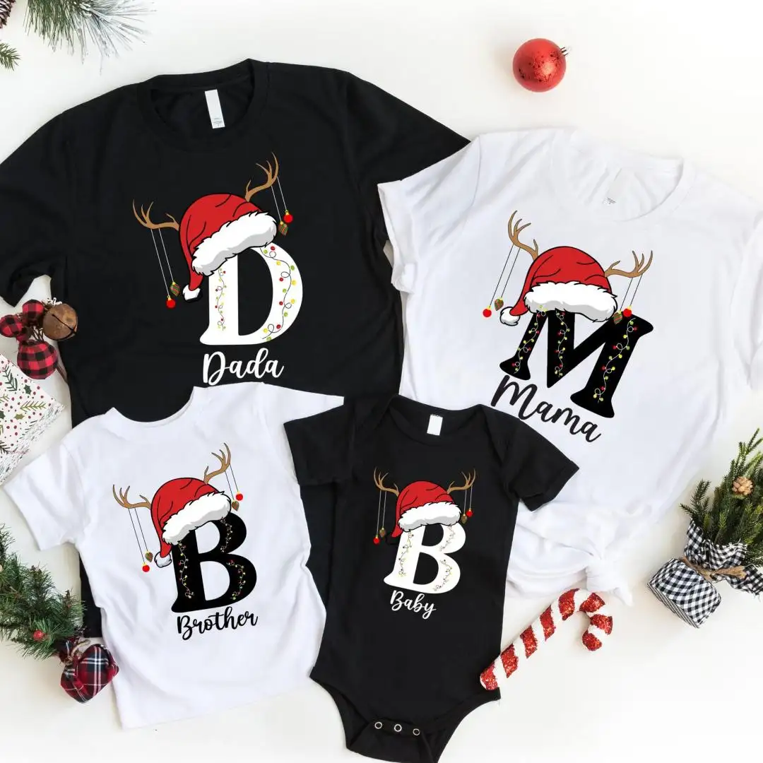 Family Christmas Name Sweatshirt, Custom Christmas Party Group Shirts, Monogrammed Christmas Shirt, Personalized Christmas Family T-Shirt