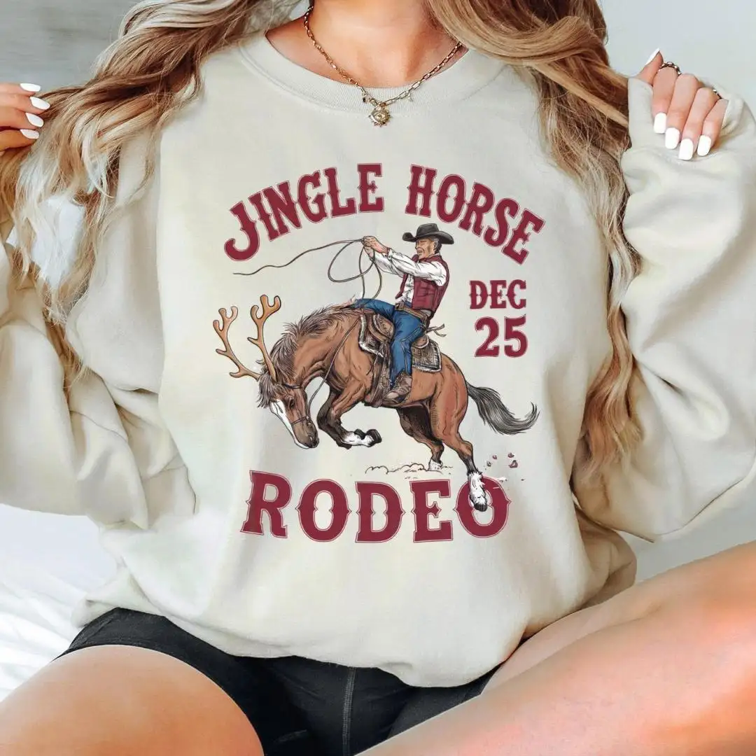 Jingle Horse Christmas Cowboy Shirt, Western Holiday Rodeo Shirt, Country Christmas Shirt, Xmas Country Shirt, Western Christmas shirt