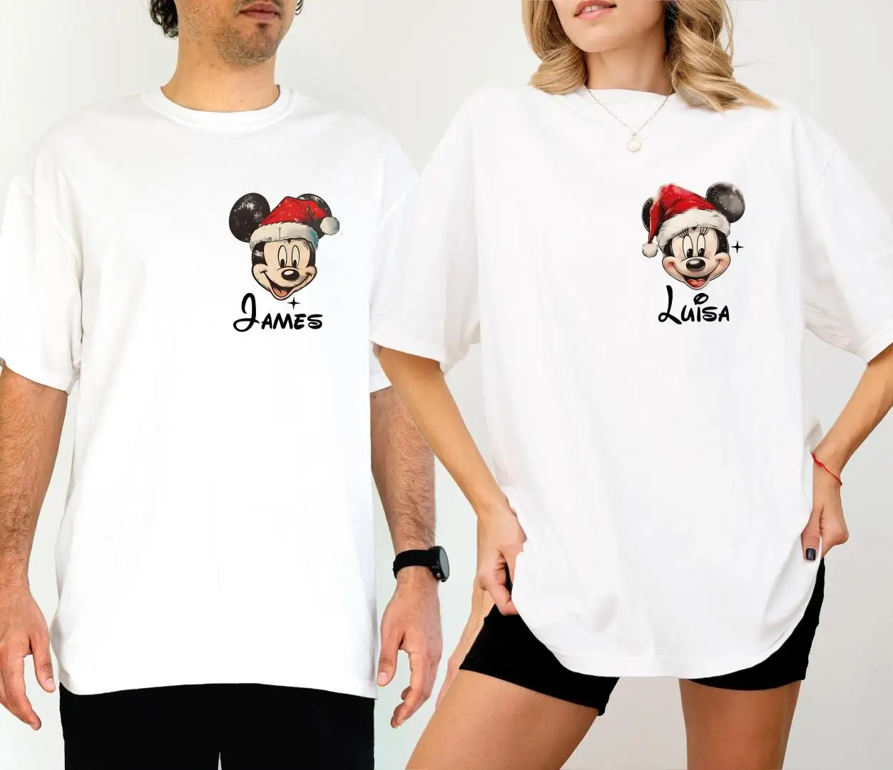 Christmas Mickey T-shirt, Disney Mickey Minnie Couple Hoodie, Winter Season Shirt, Personalized Mickey Sweatshirt, Merry Christmas Shirt
