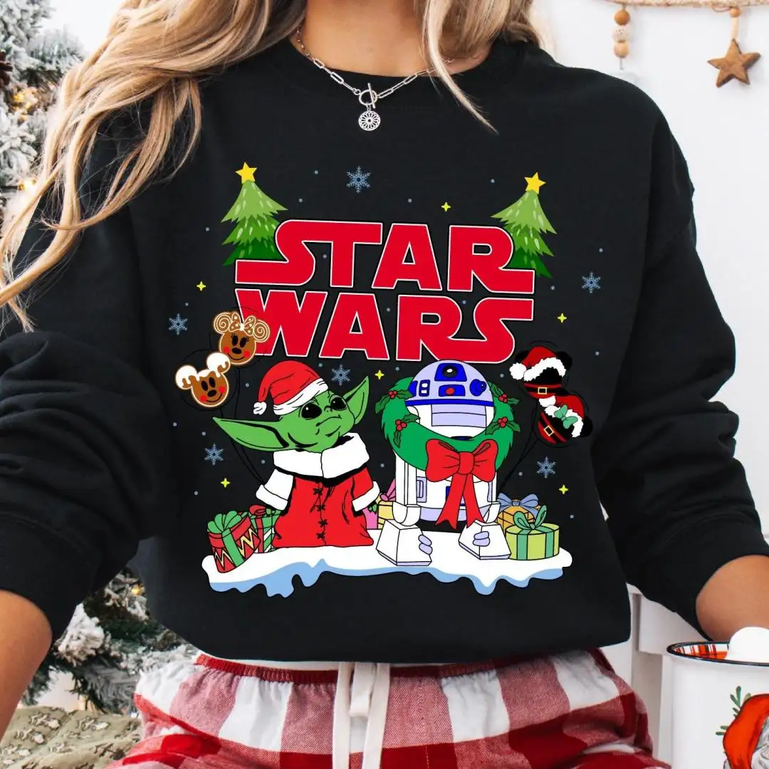 Star Wars Christmas Shirt, Star Wars Disneyland Winter Holiday Tee, Yoda BB8 Christmas Shirt, Disney Christmas 2025 Sweatshirt