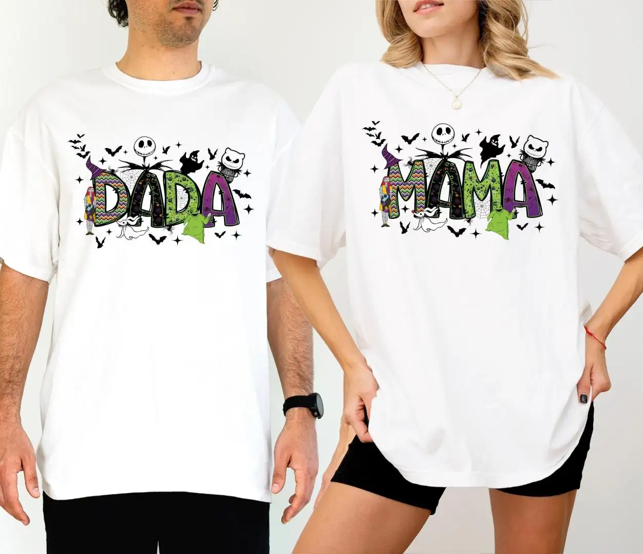 Matching Mama And Dada Sweatshirt, Halloween The Lovers Tee, Nightmare Before Christmas Shirt, Spooky Season Shirt, Halloween Couples Tee