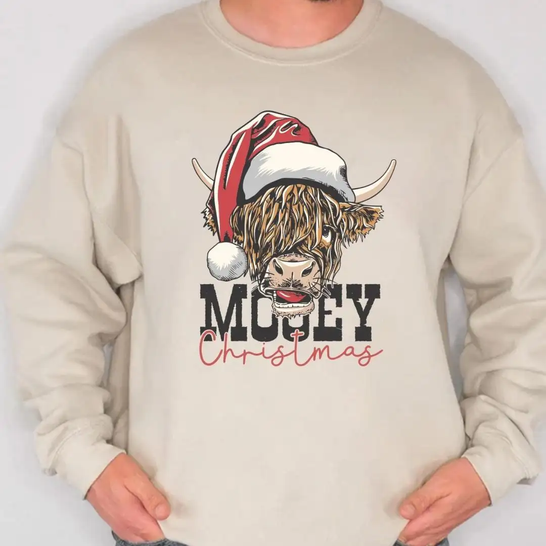Mooey Christmas Sweatshirt, Christmas Cow Shirt, Cows Sweatshirt, Western Christmas Sweatshirt, Christmas Family Shirt, Christmas Sweatshirt