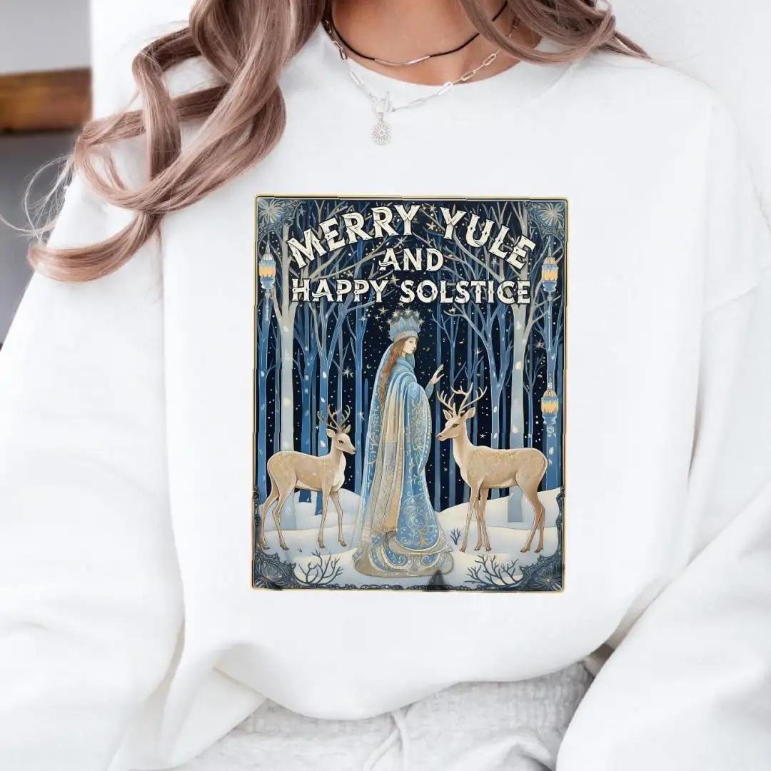 Merry Yule and Happy Solstice Shirt, Yule T-Shirt, Merry Yule Holiday Hoodie, Winter Solstice Sweatshirt, Happy Winter Solstice Tee