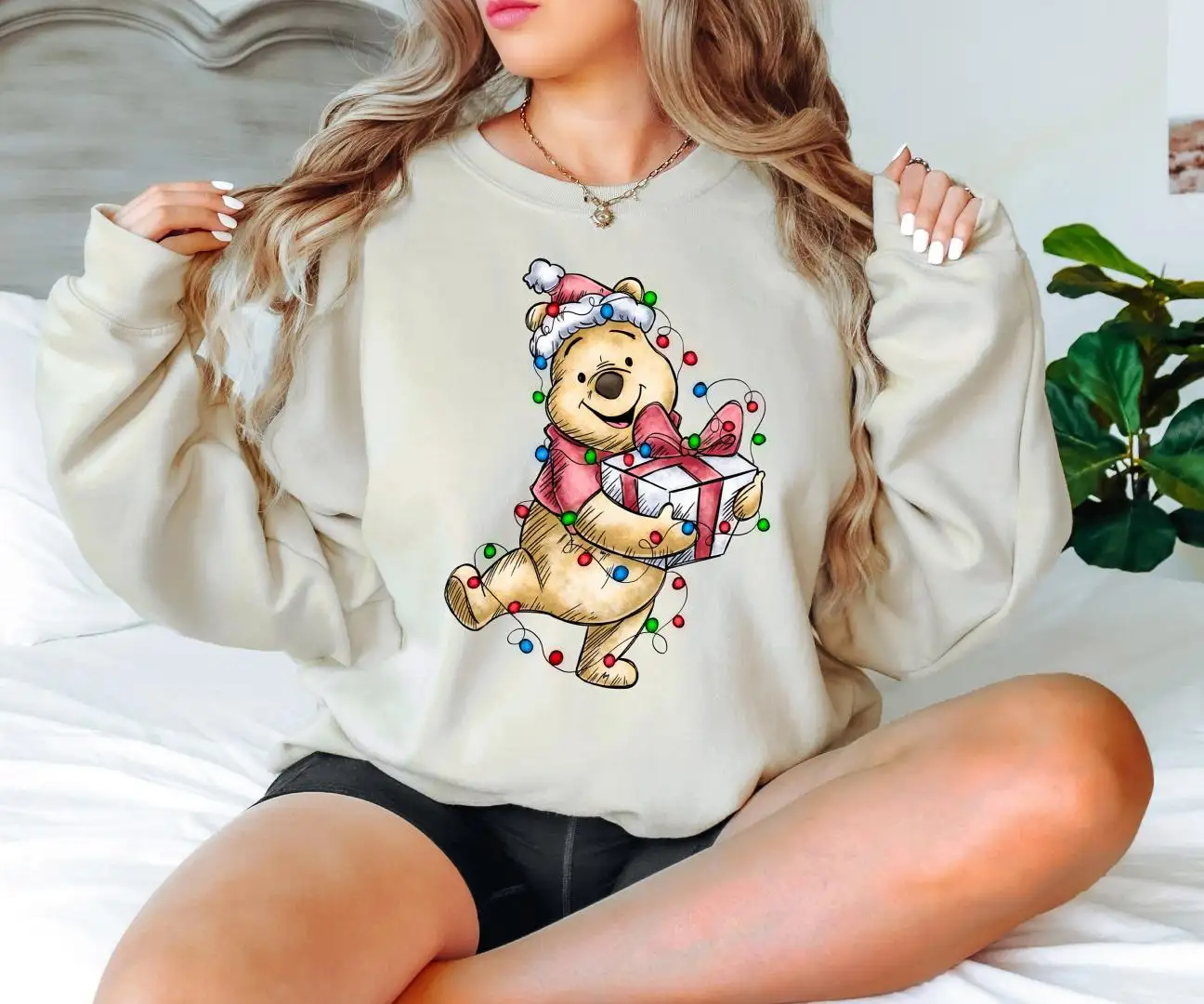 Winnie The Pooh Christmas Shirt, Disneyland Christmas, Pooh Bear Disney Christmas Shirt, Bear Santa Sweatshirt, Mickey Minnie Christmas Tee