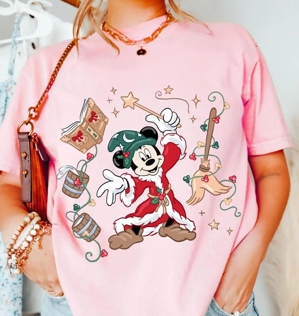 Comfort Color® Vintage Disney Christmas Mouse Wizard Shirt Mickey Wizard Shirt Fantasia Mickey Xmas Tee Mickey Sorcerer T-Shirt