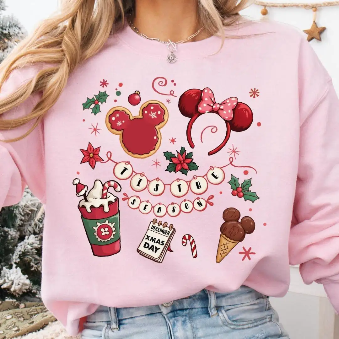 Tis The Season Mickey Ears Christmas Shirt, Disney Xmas Day Sweater, Disney Christmas Snacks Sweatshirt, Merry Christmas Tee
