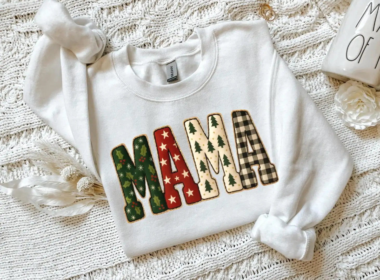 Custom Mama Nana Gigi Mimi Christmas Sweatshirt, Custom Mom Sweatshirt, Mama Sweatshirt, Gift for Christmas