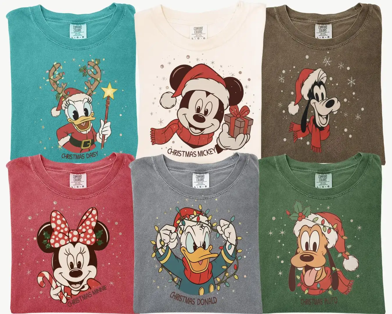 Comfort Color® Disney Christmas Mickey and Friends Shirt Vintage Disney Christmas Shirt Disney Matching Couple Disney Family Shirt