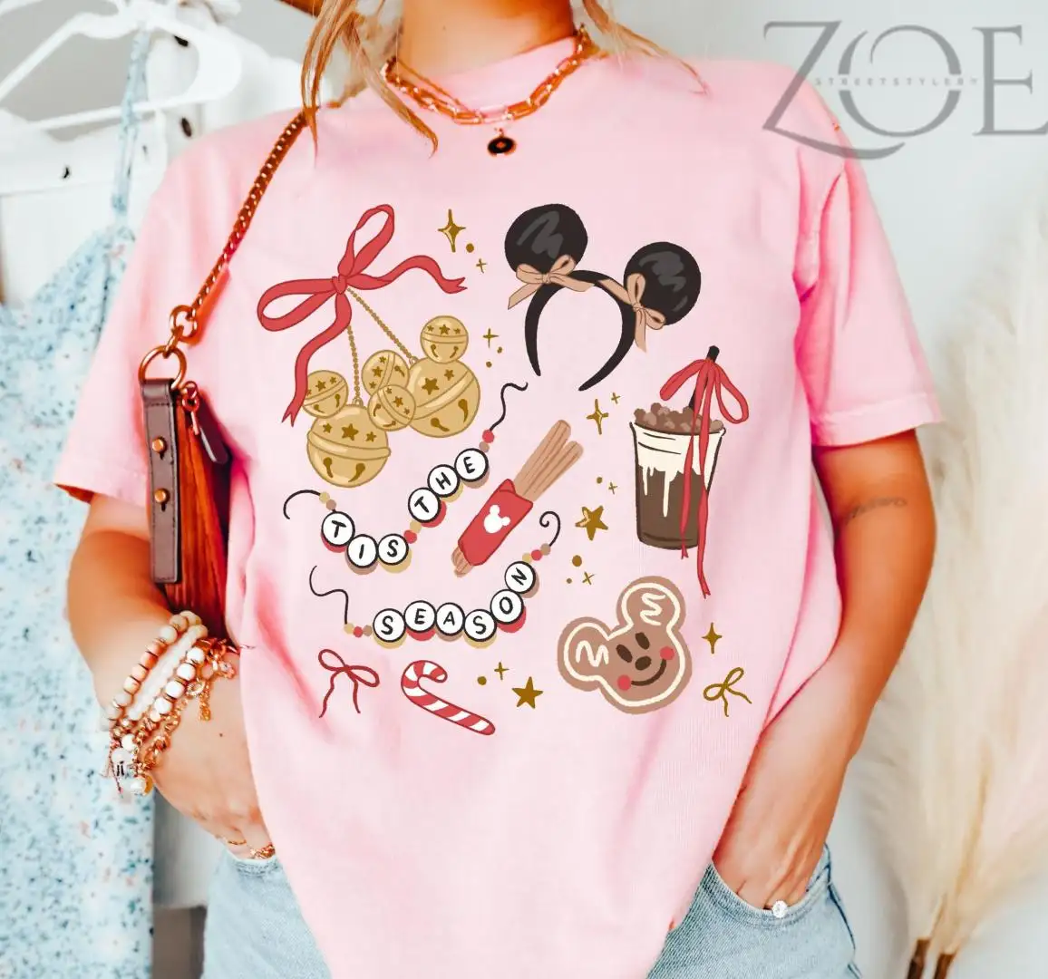 Comfort Colors Coquette Bow Tis The Season Christmas Shirt, Christmas Tis The Season Shirt, Merry Christmas Shirt, Magic Kingdom, Cute Winter