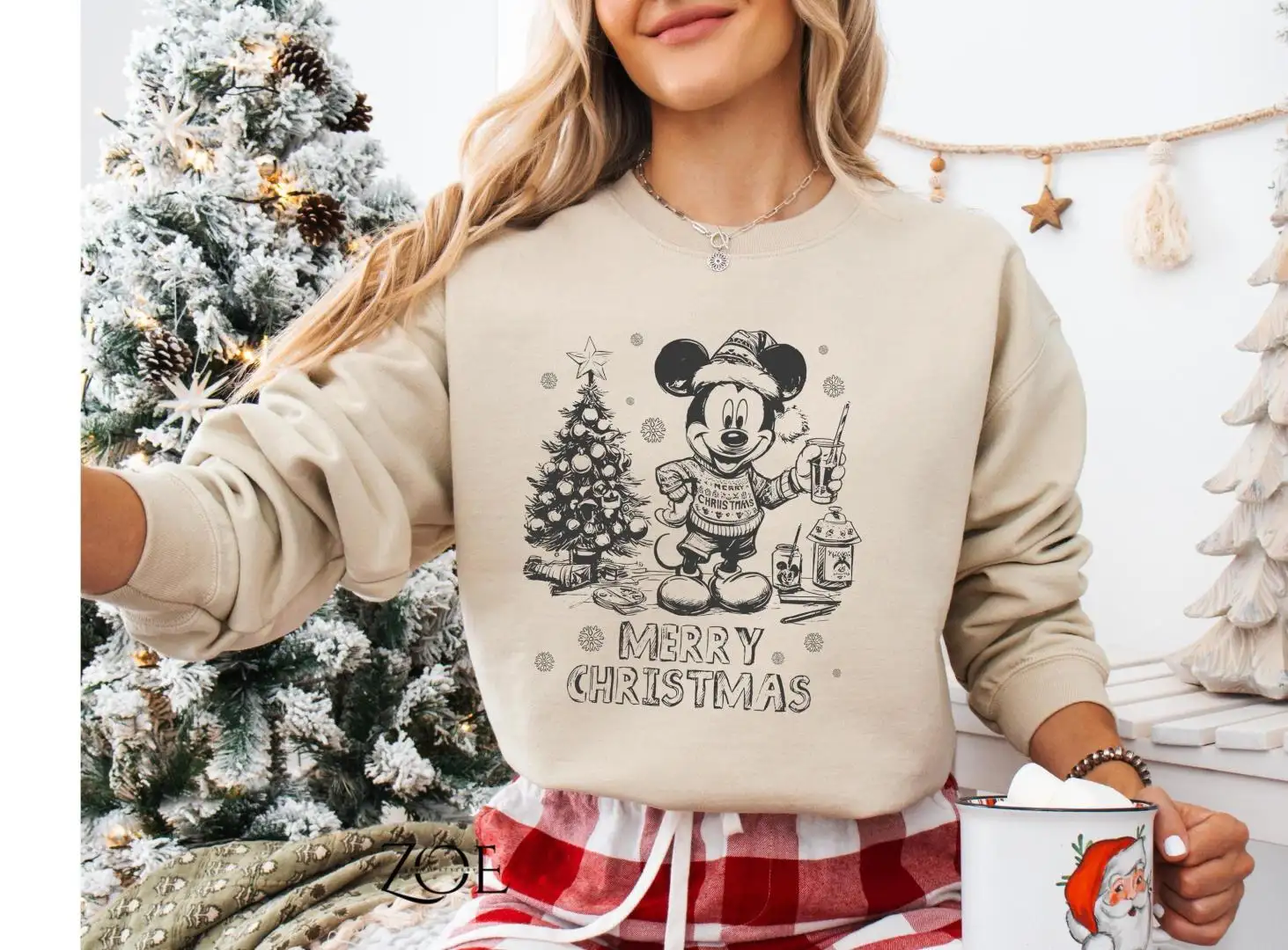 Retro Merry Christmas Mickey Mouse Sweatshirt, Family Trip Sweater, Mickey Sketch Tee, Vintage Disney Christmas Shirt, Christmas Family Shirt