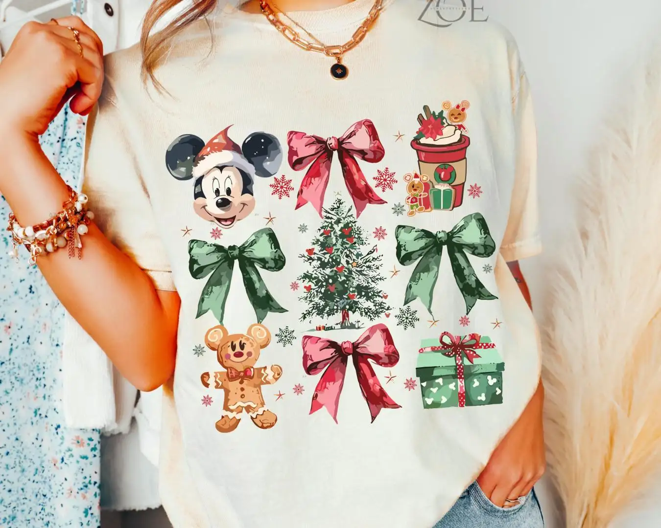 Coquette Bows Mickey Christmas Shirt, WDW Xmas Family Matching Shirt, Mickey and Friends Christmas Shirt, Mickey's Merry Christmas Shirt