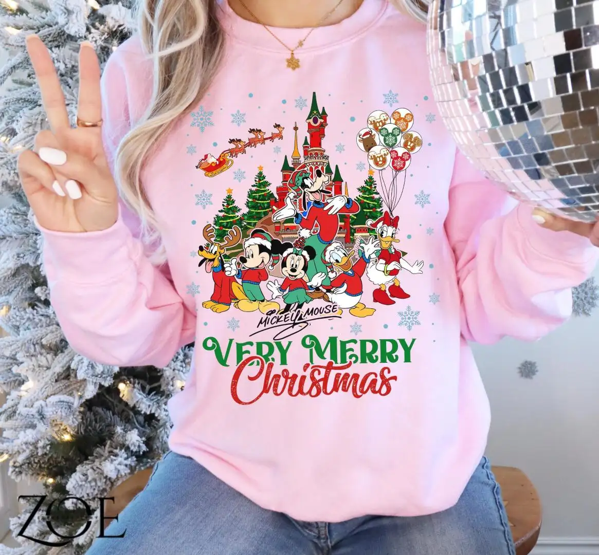 Mickey's Very Merry Christmas Party 2025 Sweatshirt, , Christmas Disney Sweatshirt, Christmas Vibes Sweater, Mickey and Friends Christmas Shirt