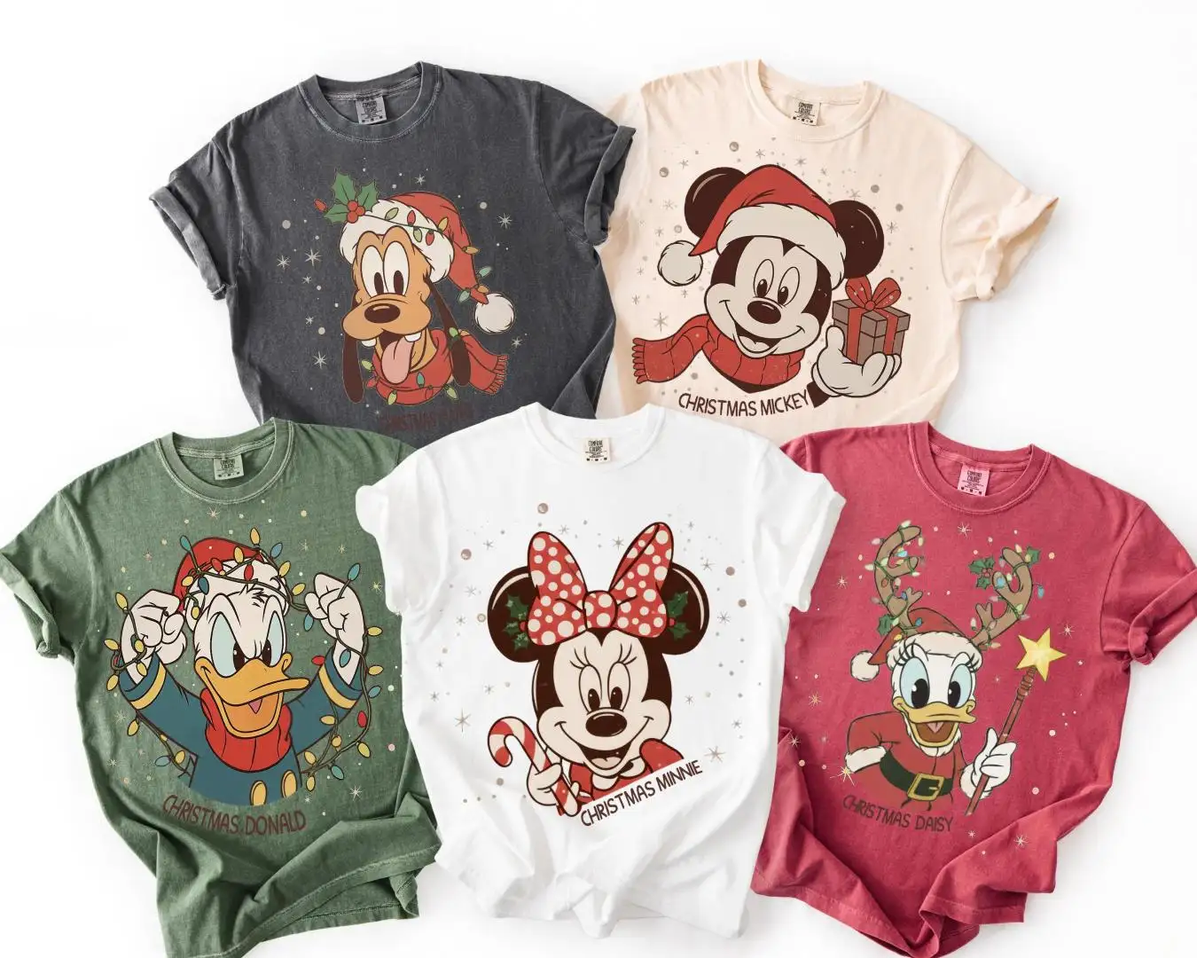 Comfort Color® Disney Mickey and Friends Merry Christmas Shirt Retro Disney Christmas Shirt Disney Christmas Tee Disney Family Shirt