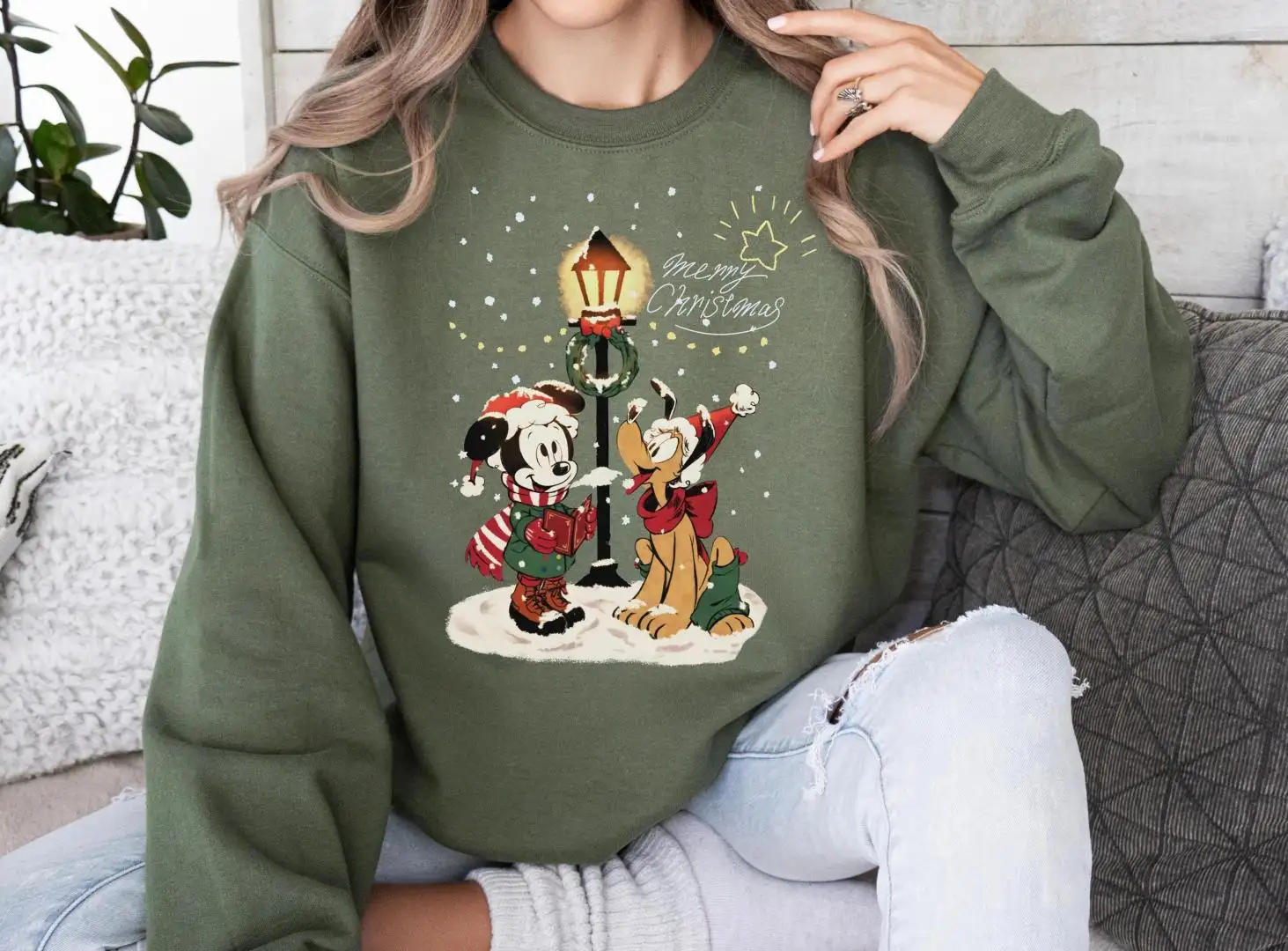 Retro Disney Mickey Christmas Sweatshirt, Disney Family Christmas Shirt, Shirt Xmas Holiday Shirt, Vintage Mouse very merry christmas party