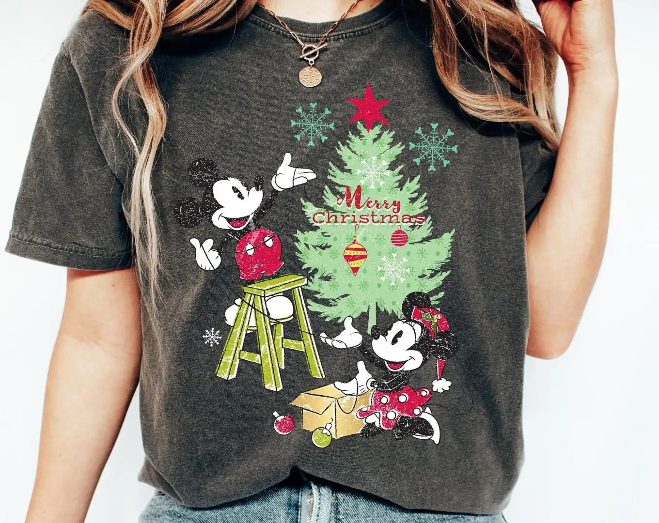 Retro Merry Christmas Shirt, Christmas Mouse Shirt, Christmas Squad, Christmas Lights Shirt, Christmas Tree, Mickey Minnie Christmas Shirt