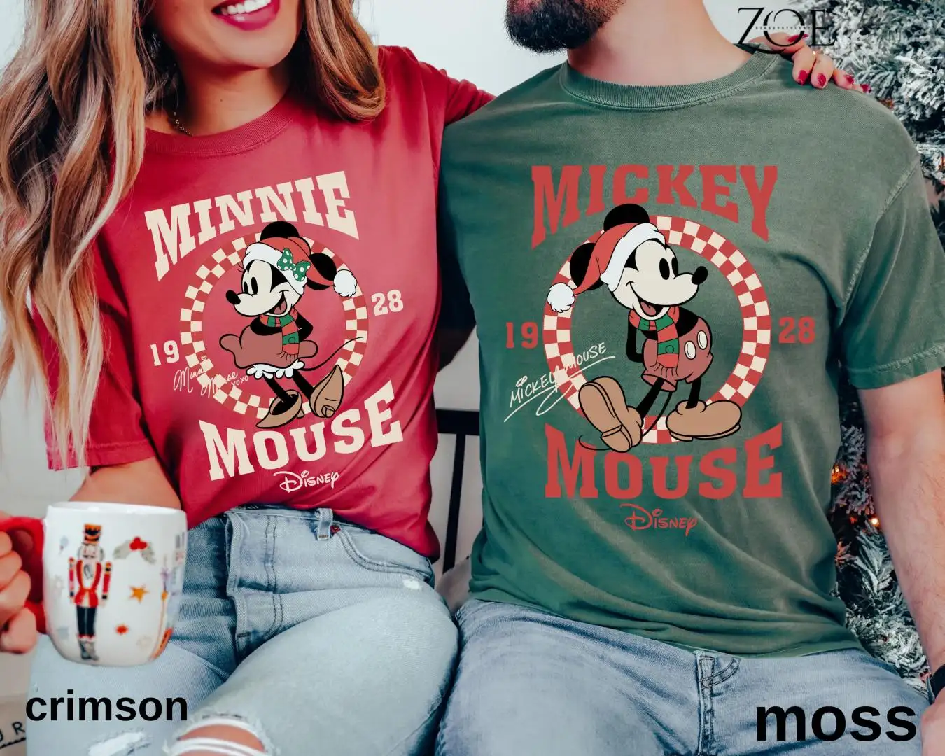 Merry Christmas Checked Mickey Minnie Couple Shirt, Christmas Mouse And Friends, Christmas Squad Shirt, Holiday Season Shirt