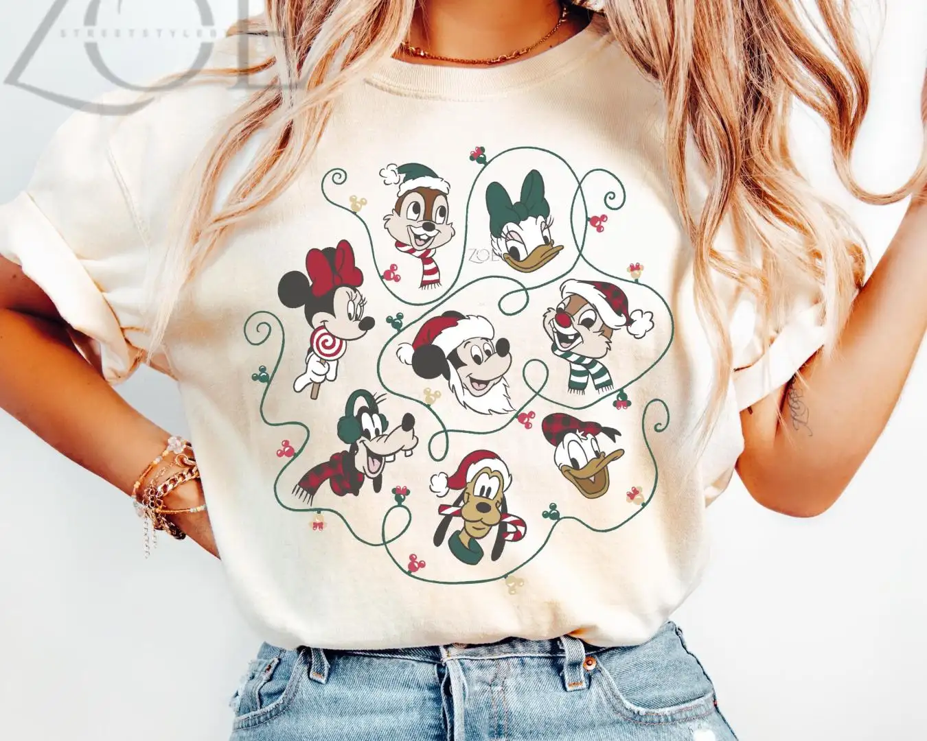 Disney Retro Mickey and Friends Christmas Lights Shirt, Mickey and Friends Shirt, Mickey Mouse Holiday Lights, Mickey's Very Merry Christmas