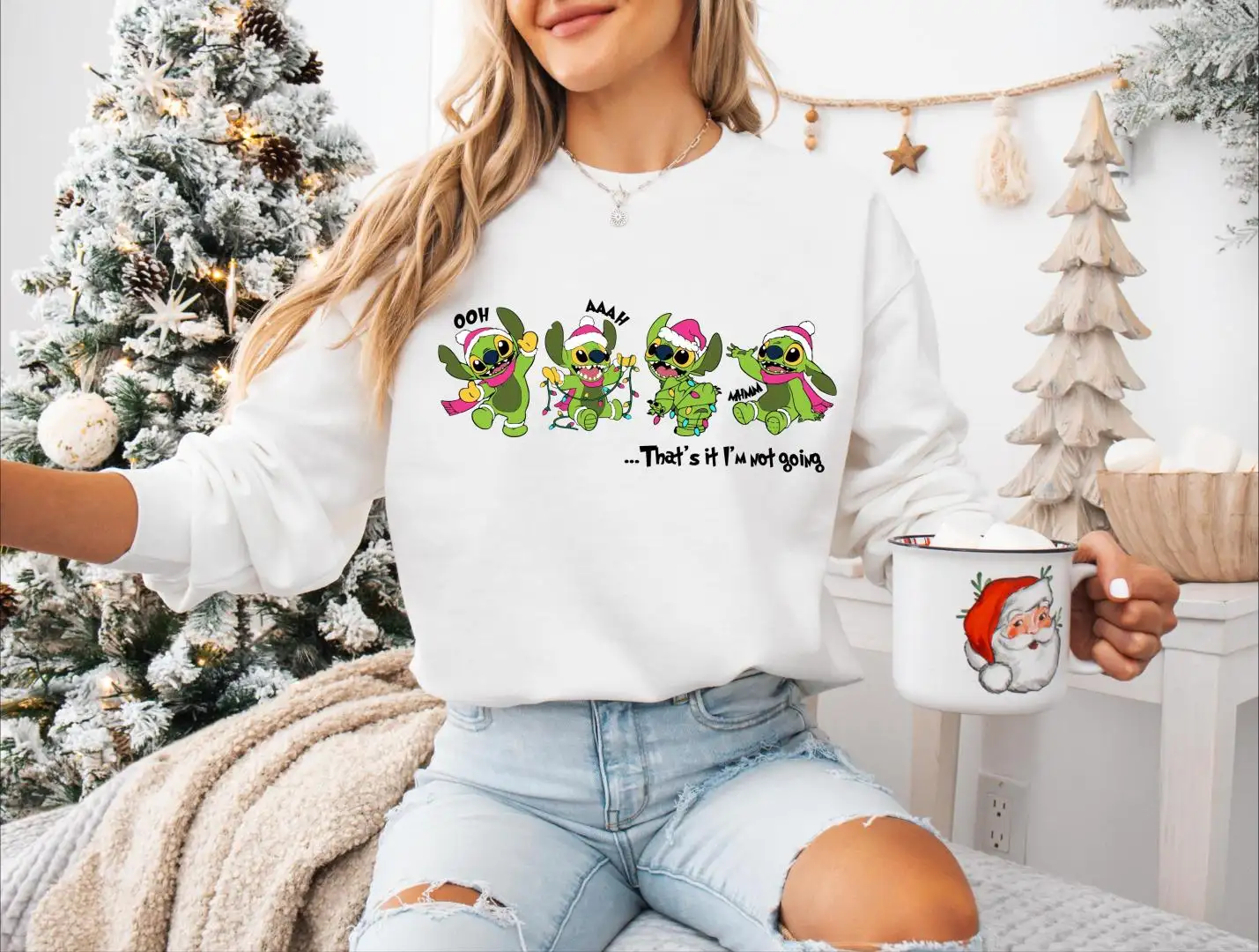 That's It I'm Not Going Stitch Christmas Shirt, Disney Family Christmas Trip Sweatshirt, Christmas Gift, Disney Stitch Christmas Sweatshirt