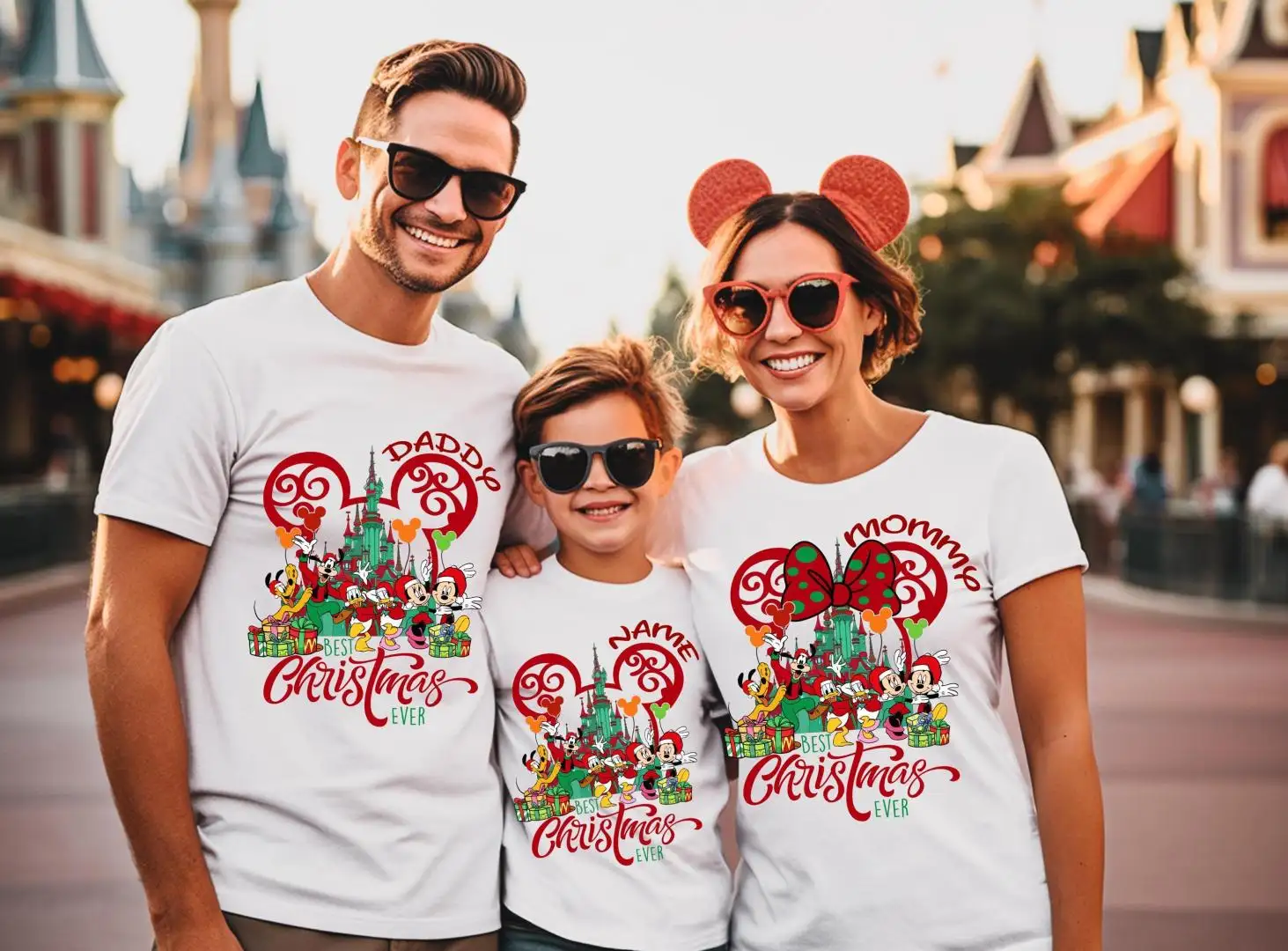 Custom Disney Best Christmas Ever Shirt, Mickey Head Tee, Personalized Family Christmas Shirt, Disney Christmas 2025 Shirt, Disney Xmas Shirt