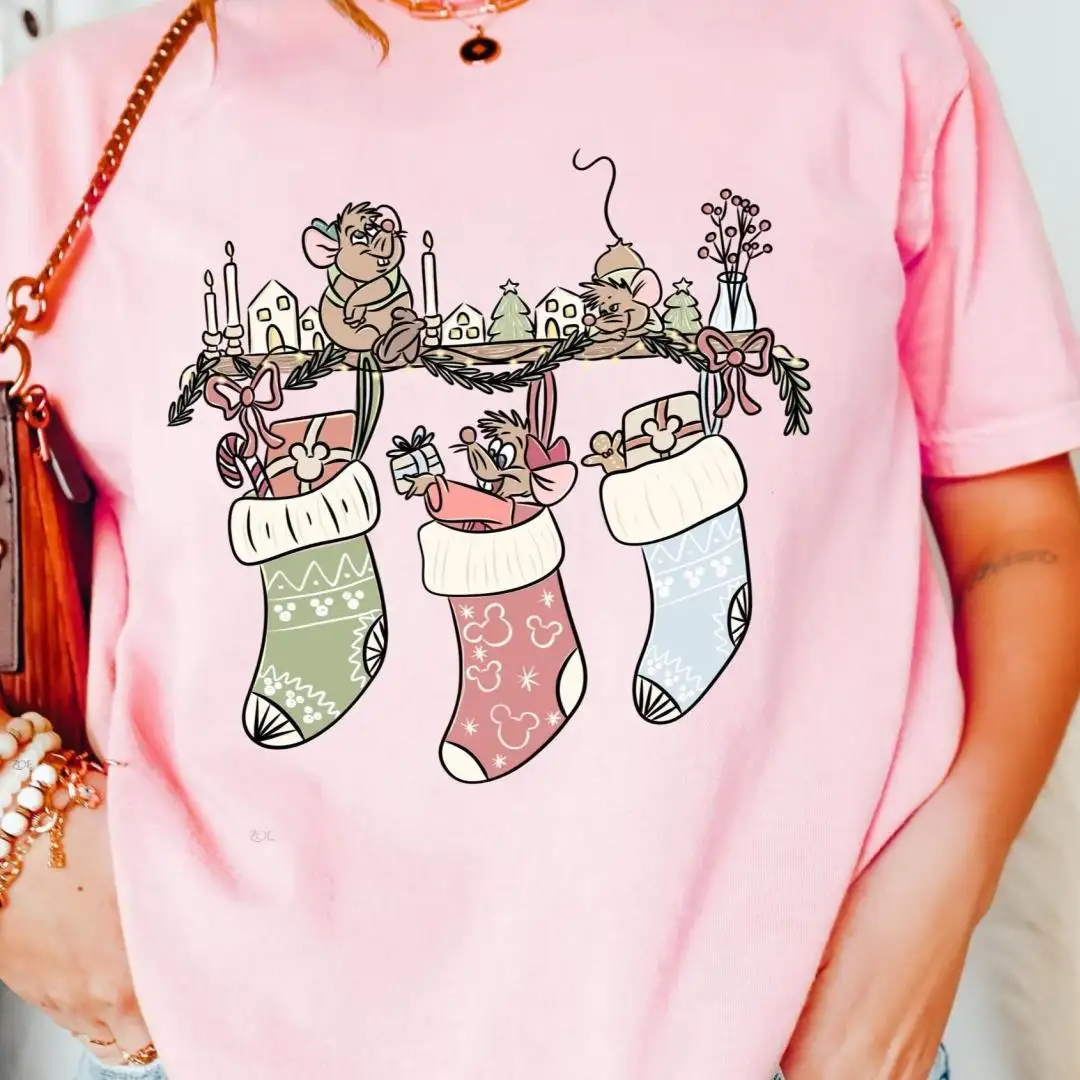 Comfort Color® Disney Gus Gus Christmas Stocking Shirt Retro Disney Cinderella Princess Shirt Gus Gus tee Disney Girl trip tee
