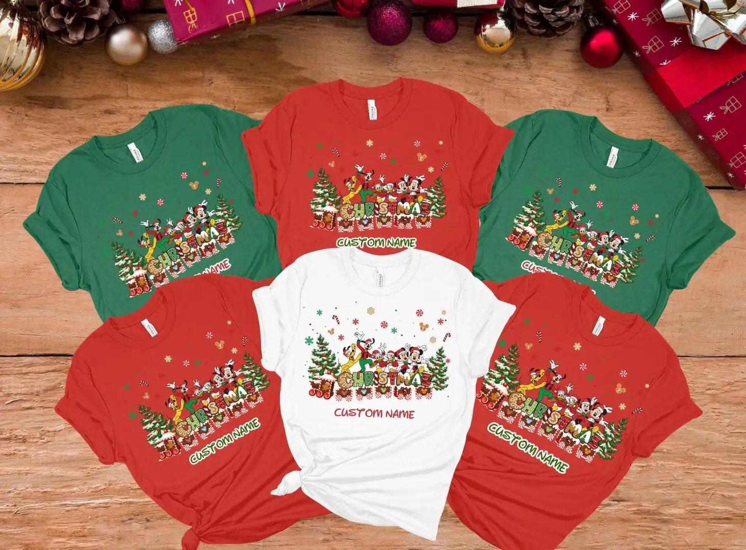 Custom Disney Family Christmas Shirt, Personalized Mickey 2025 Christmas Shirt, Matching Christmas Tees