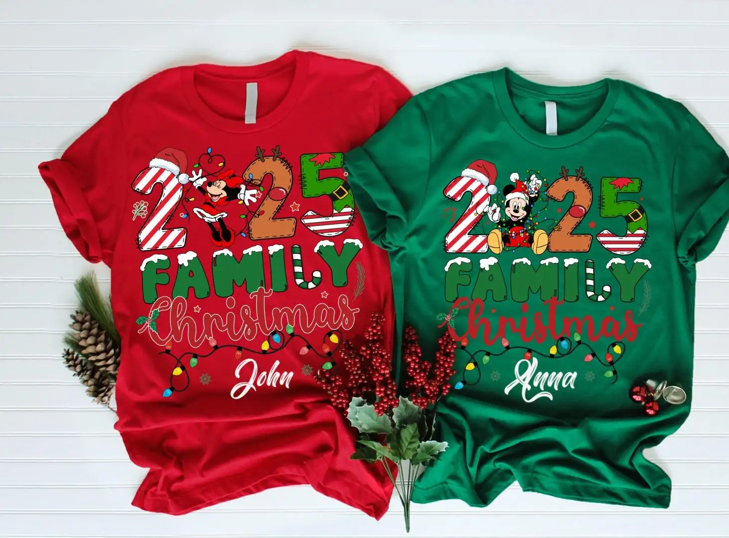 Custom Disney 2025 Christmas Family Shirt, Disney Holiday Sweatshirt, Disney Xmas Shirt, Family Trip 2025, Mickey & Friends Xmas Vacation Tee