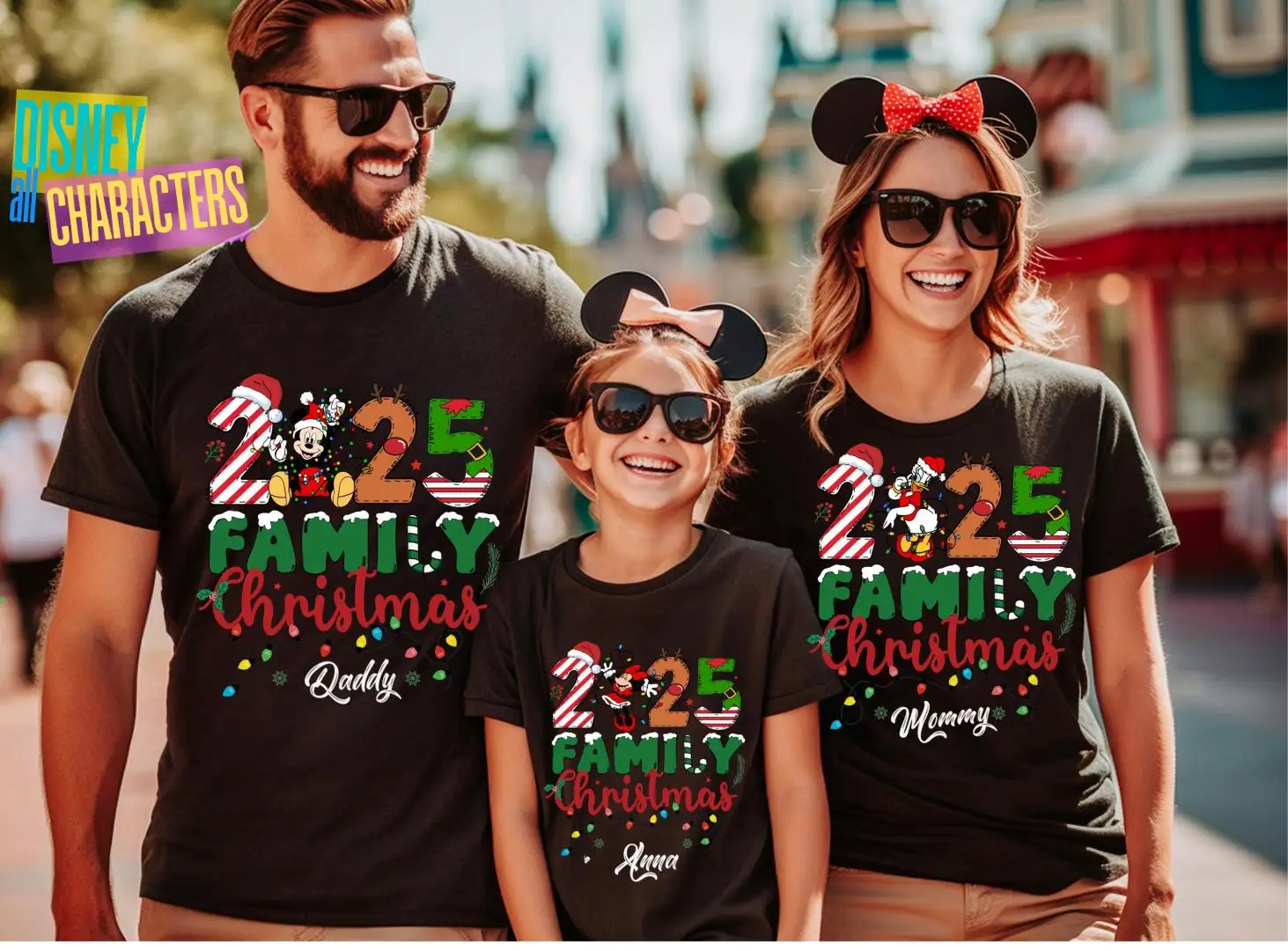 Custom Disney 2025 Christmas Family Shirt, Mickey & Friends Xmas Family Vacation Tee, Disney Family Christmas Sweatshirt, Disney Xmas Shirt