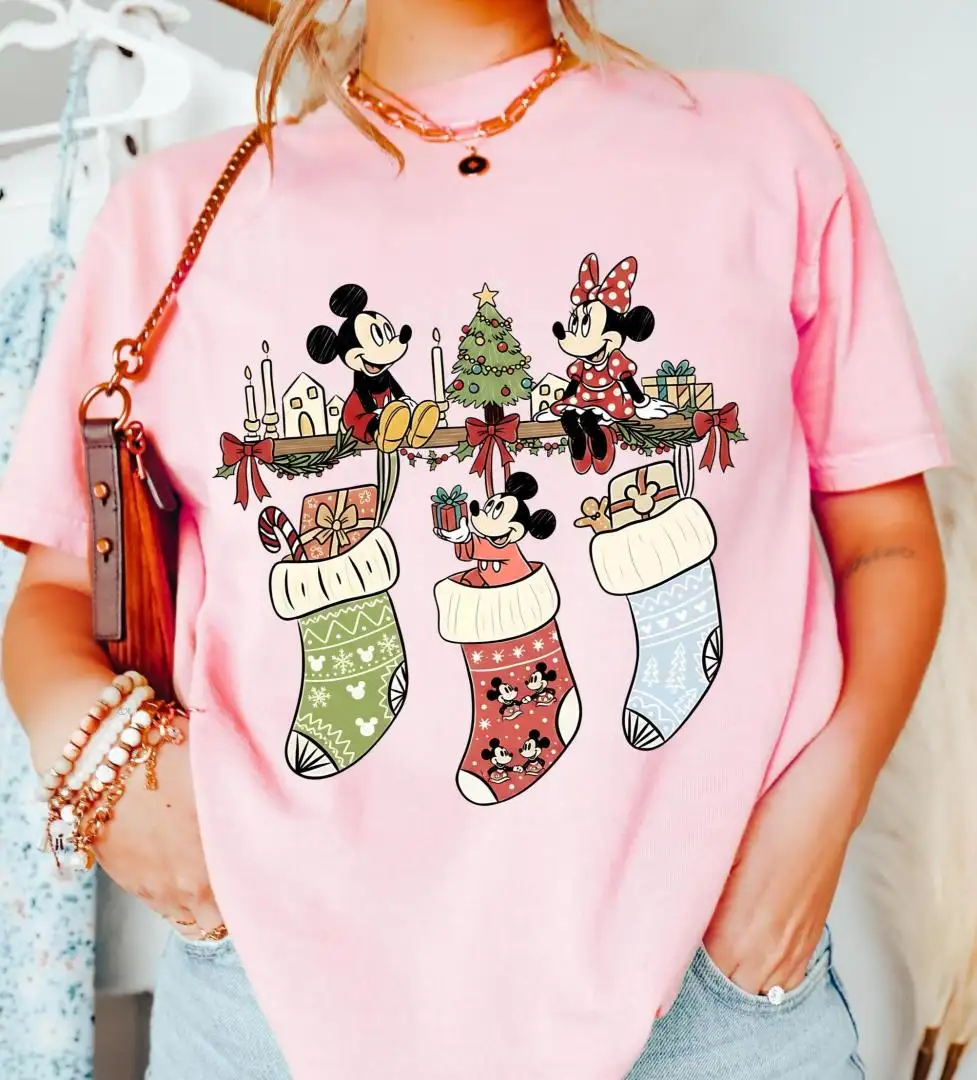 Comfort Colors® Mickey and Minnie Xmas Tee, Cute Disney Christmas Trip Shirt, Disney Mickey Minnie Shirt, Magic Kingdom shirt