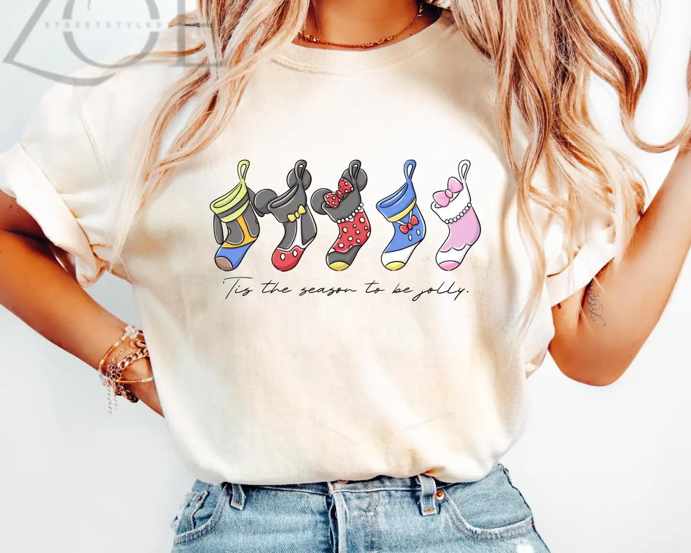 Retro Disney Mickey and Friends Christmas Stocking Shirt, Disney Christmas Vibes Shirt, Tis the Season to be Jolly, Disney Holiday Shirts