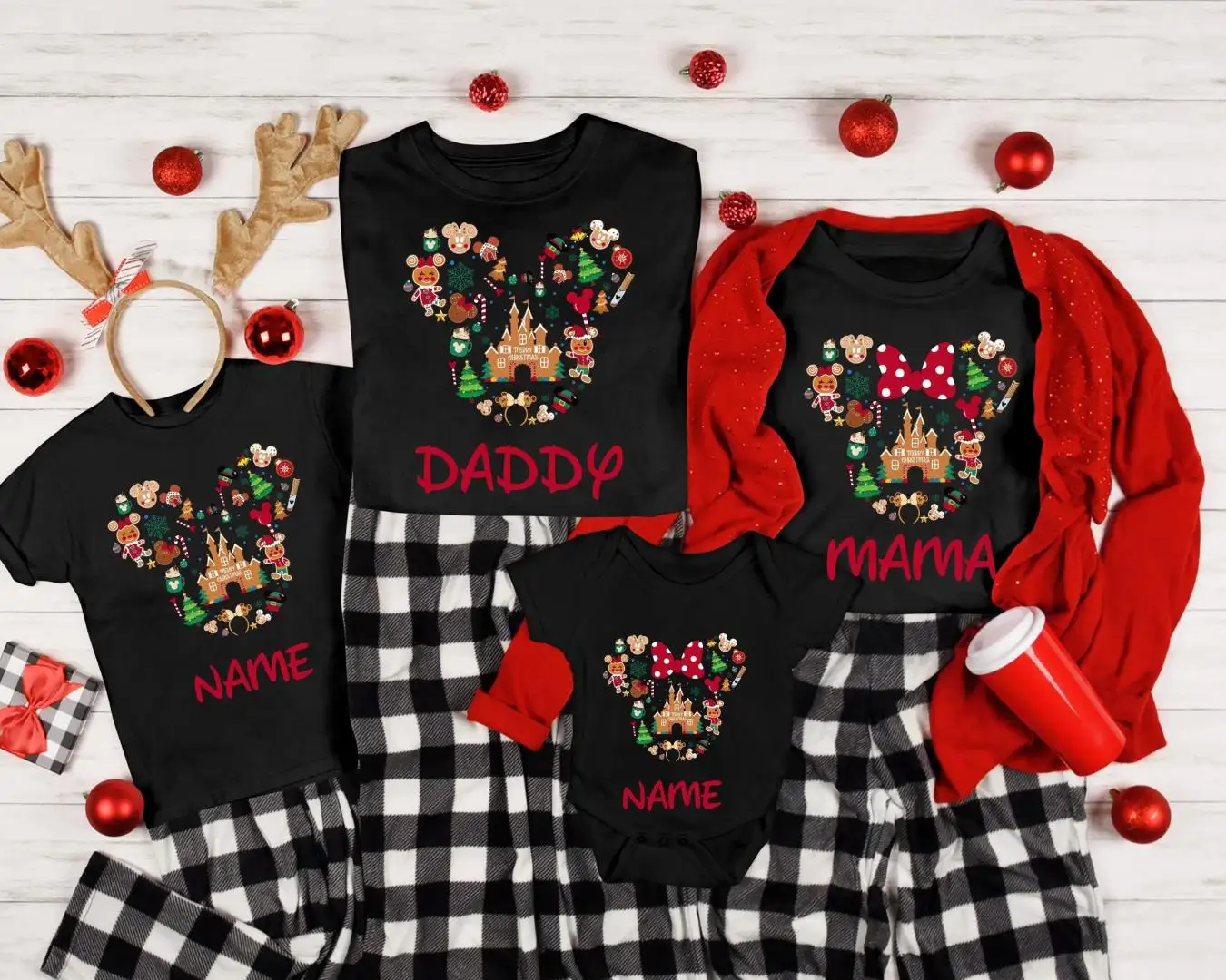 Custom Disney Christmas Shirts, Mickey & Minnie Family Tee, Holiday Squad Tee, Christmas Gifts, Cute Xmas Shirt, Disney Christmas Gingerbread tee