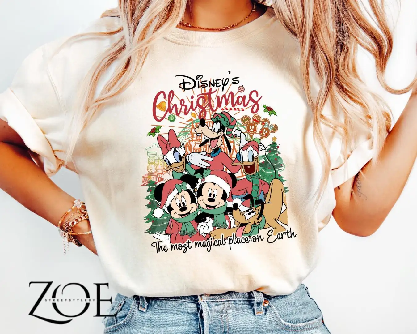 Comfort Colors The Most Magical Place, Xmas Mouse And Friends, Christmas Mickey And Friends Tee, Christmas Squad Shirt, Christmas Friends Tee