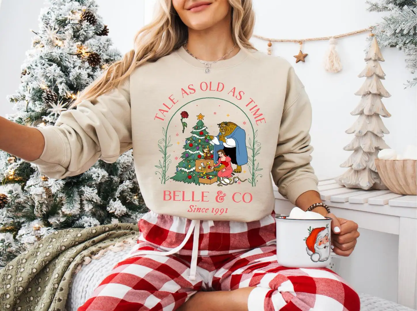Tale As Old As Time Sweatshirt, Xmas Beauty And The Beast T-Shirt, Xmas Magic Kingdom Sweater, Disney Belle Christmas Shirt